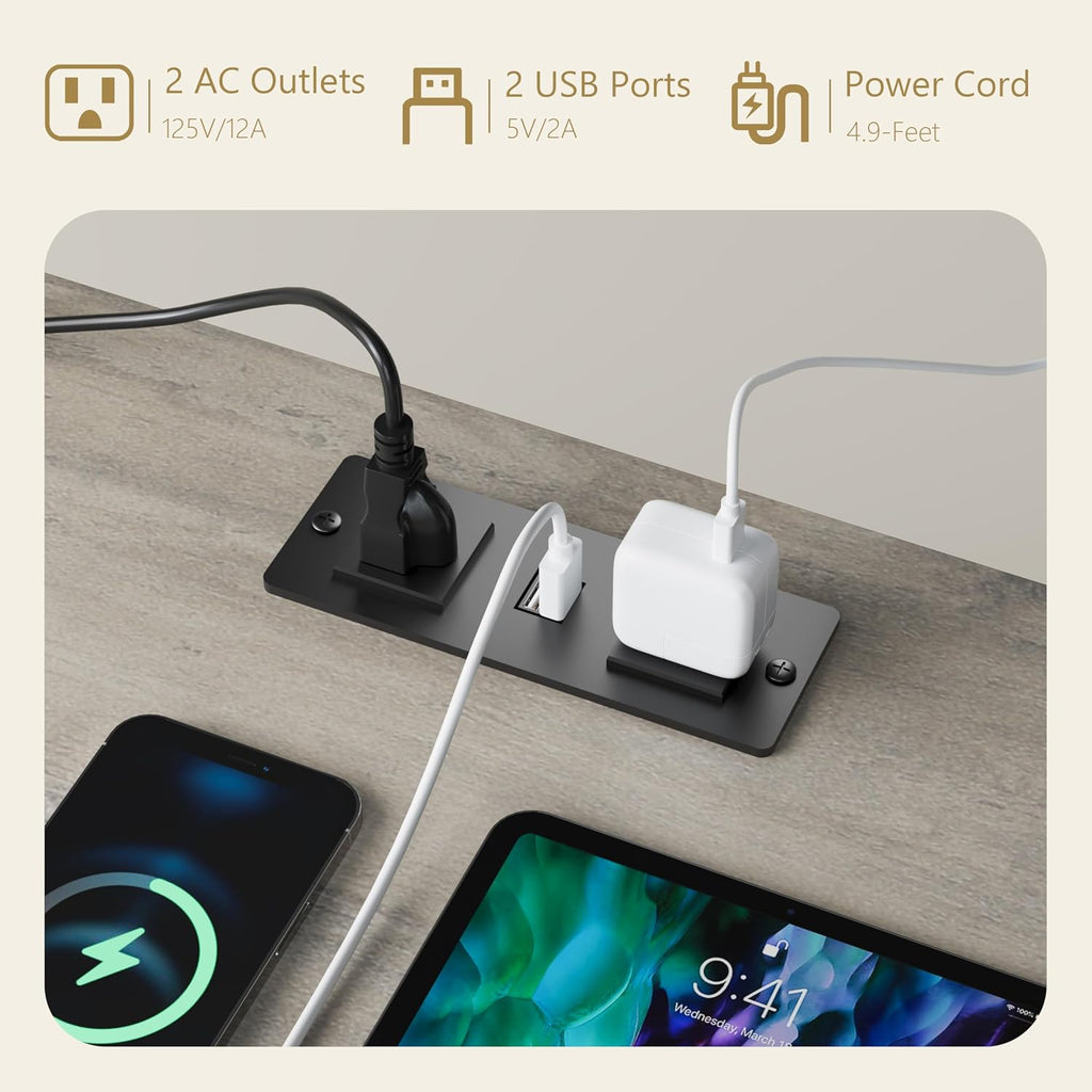 Wodeer Grey TV Stand for TVs up to 65 Inches, 59'' Farmhouse Entertainment Center with Storage Cabinet, Adjustable Shelf and Power Outlet, LED TV Stands for Living Room, Bedroom