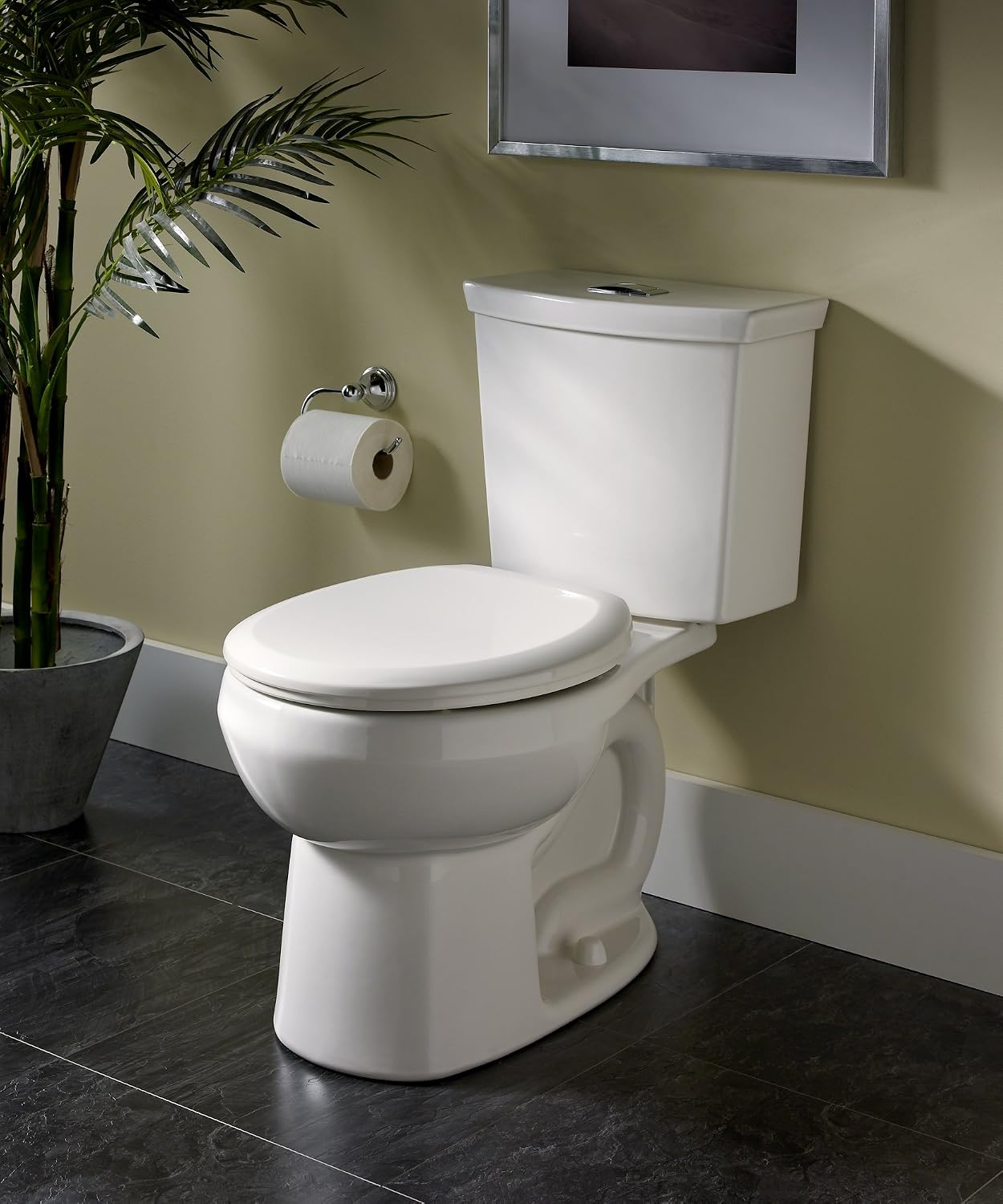 American Standard 2887518.020 H2Option Siphonic Dual Flush Normal Height Elongated Toilet with Liner, White, 2-Piece