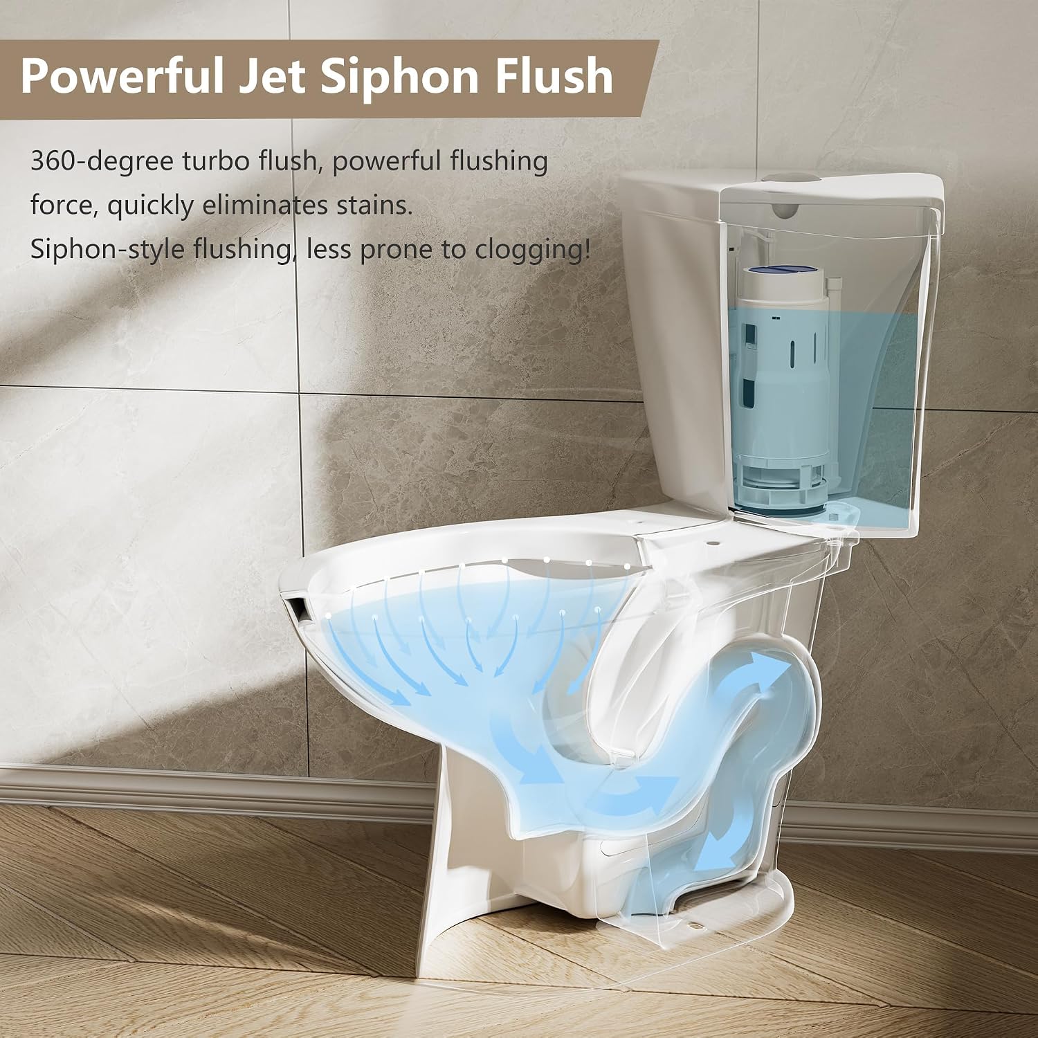 SUPERFLO 17.2' Corner Toilet Elongated, Compact Two-piece Toilets with Comfort Height Toilet Bowl & Slow Close Seat, Small Toilets For Small Bathroom-Dual Flush 0.8/1.28 GPF