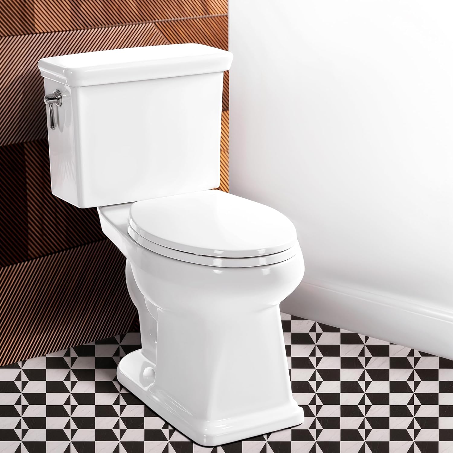 17' Comfort Height Toilet with Soft Close Seat, Two piece Toilets for Bathroom, Nano Self-Cleaning Glaze, 1.27 GPF Powerful Single Flush, Easy to Clean & Install, ADA Height, 12' Rough-In