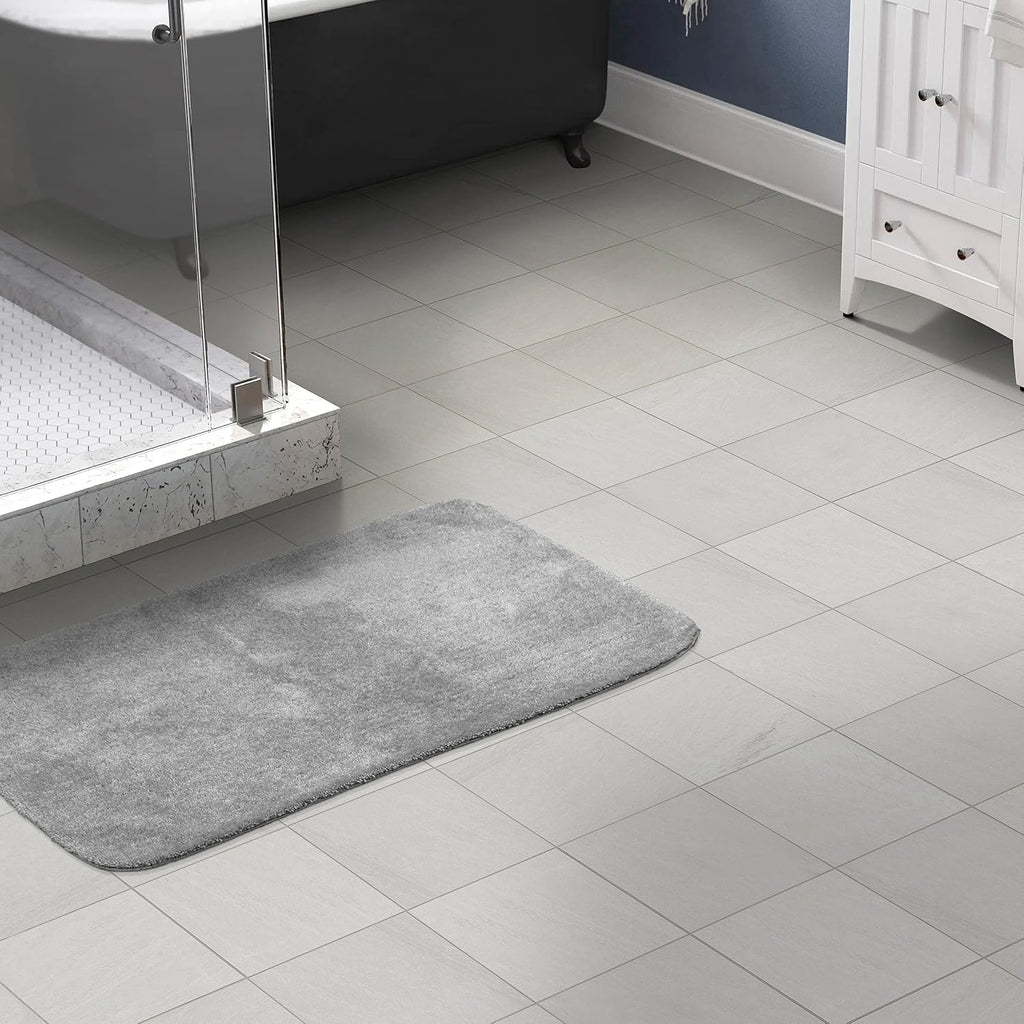 Garland Rug Traditional Plush Washable Nylon Rug, 30-Inch by 50-Inch, Platinum Gray (Pack of 4)