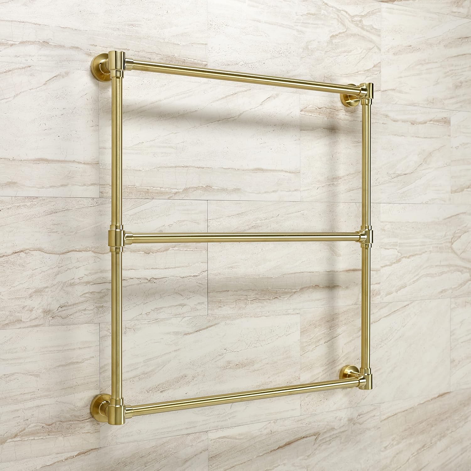 Kingston Brass DTM323037 Gallant 30 x 32-Inch Wall Mount -Towel Rack, Brushed Brass