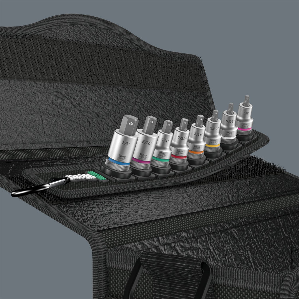 Wera 05003974001 Belt B Imperial 1 Zyklop In-Hex-Plus bit socket set with holding function, 3/8' drive, 8 pieces