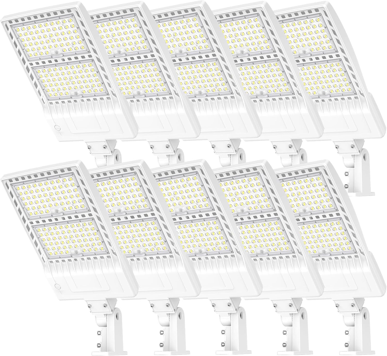 10 Pack LED Parking Lot Light 400W 320W 240W Adjustable, UL Listed 60000LM Outdoor Street Area Lighting with Photocell 100-277V IP65 5000K LED Shoebox Light Arm & Slip Fitter Mount for Street