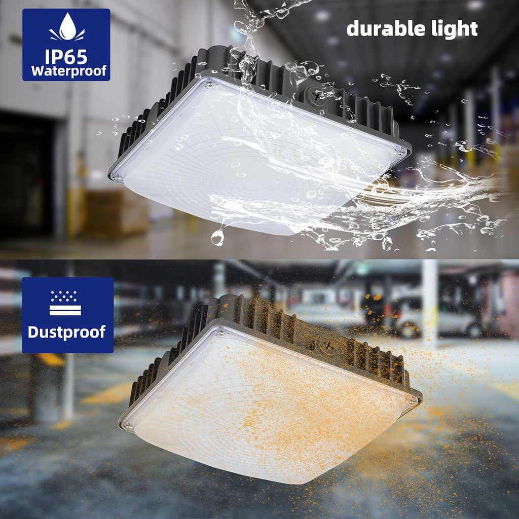 70W LED Canopy Light Fixture,2 Pack,110V AC,5500K,9.5' x 9.5', Gas Station, Street & Outdoor Lighting, Daylight White Ceiling Light for Gas Station(4 Pack)