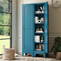 Baborokic 67' Tall Bathroom Cabinet,Metal Storage Cabinet with Door and Adjustable Shelves,Pantry Narrow Storage Cabinets,Slim Freestanding Floor Cabinet for Bathroom,Entryway,Office,Blue-1PK