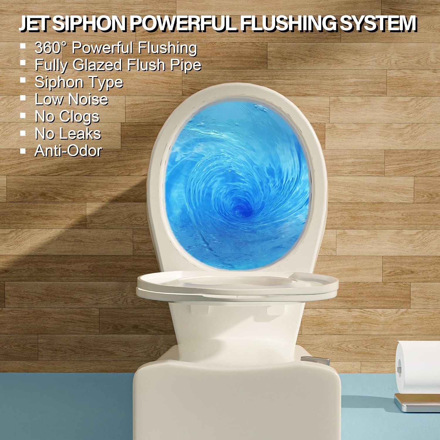 21 Inch Compact Extra Tall Toilet for Seniors 1.28 GPF Single Flush Bone | Round High Toilet for Small Bathroom Space, Comfort Bowl Height 20', 12' Rough In