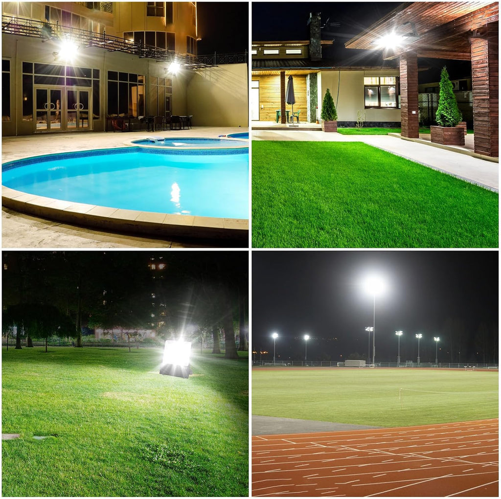 ADUB 4 PCS LED Flood Lights 240W 33600 LM, ETL Listed 5000K LED Stadium Light Outdoor, IP65 Waterproof Commercial Outside Floodlight Security Lights for Parking Lot Yard Sport Court, AC 100~277V