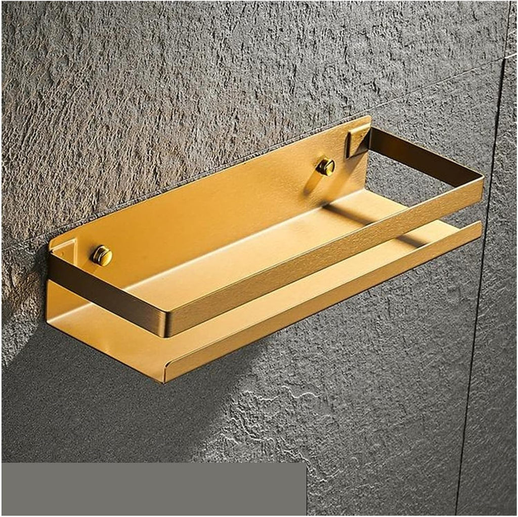 20-50Cm Bathroom Accessories Matt Black Gold Corner Shelves Kitchen Wall Mounted Shower Bath Shampoo Storage Rack Towel Bar,Gold 30cm