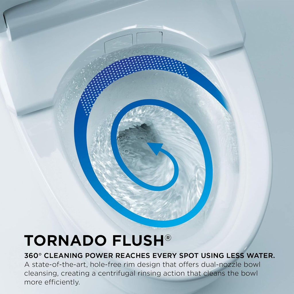 TOTO® Supreme® II One-Piece Elongated 1.28 GPF Universal Height Toilet with CEFIONTECT and SS124 SoftClose Seat, WASHLET+ Ready, Bone - MS634124CEFG#03