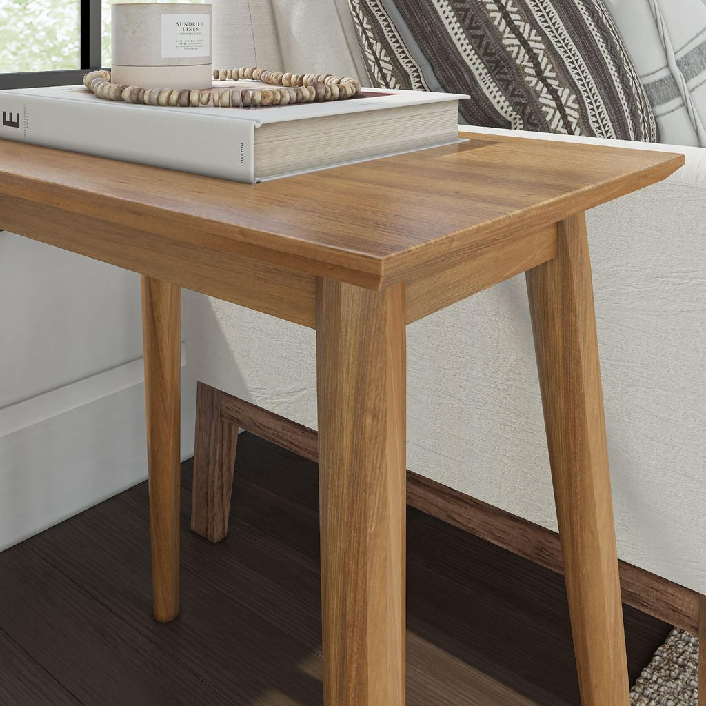 Plank+Beam Mid Century Modern Rectangular Side Table, End Table for Living Room, Wooden Bedside Table, Small End Table for Office Space, Pecan