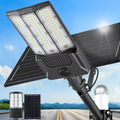 Solar Street Lights Outdoor, 12000W Solar Lights with Motion Sensor, Commercial Grade Parking Lot Lighting Waterproof, Dusk to Dawn LED Security Flood Light Ultra-Large for Driveway/Yard/Garage, Black