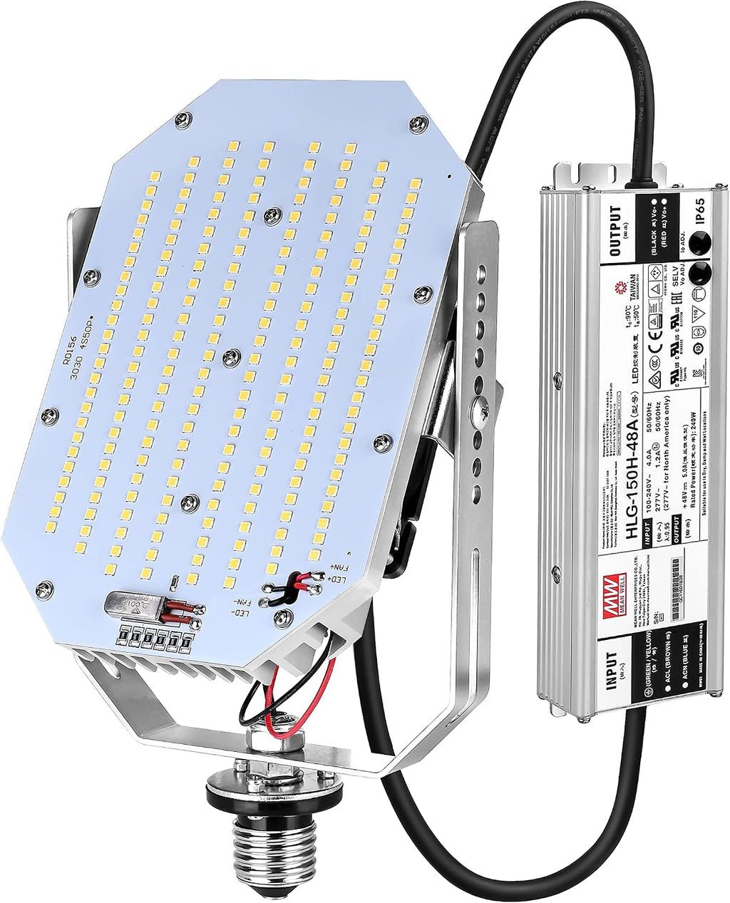 lawind Shoebox LED Retrofit Kit, 150W Parking Lot LED Retrofit Lights 5000K Cool White E39 Base for Outdoor Tennis Court Canopy Flood Street Area Lighting Fixture, AC300-480V Input(6Pack)