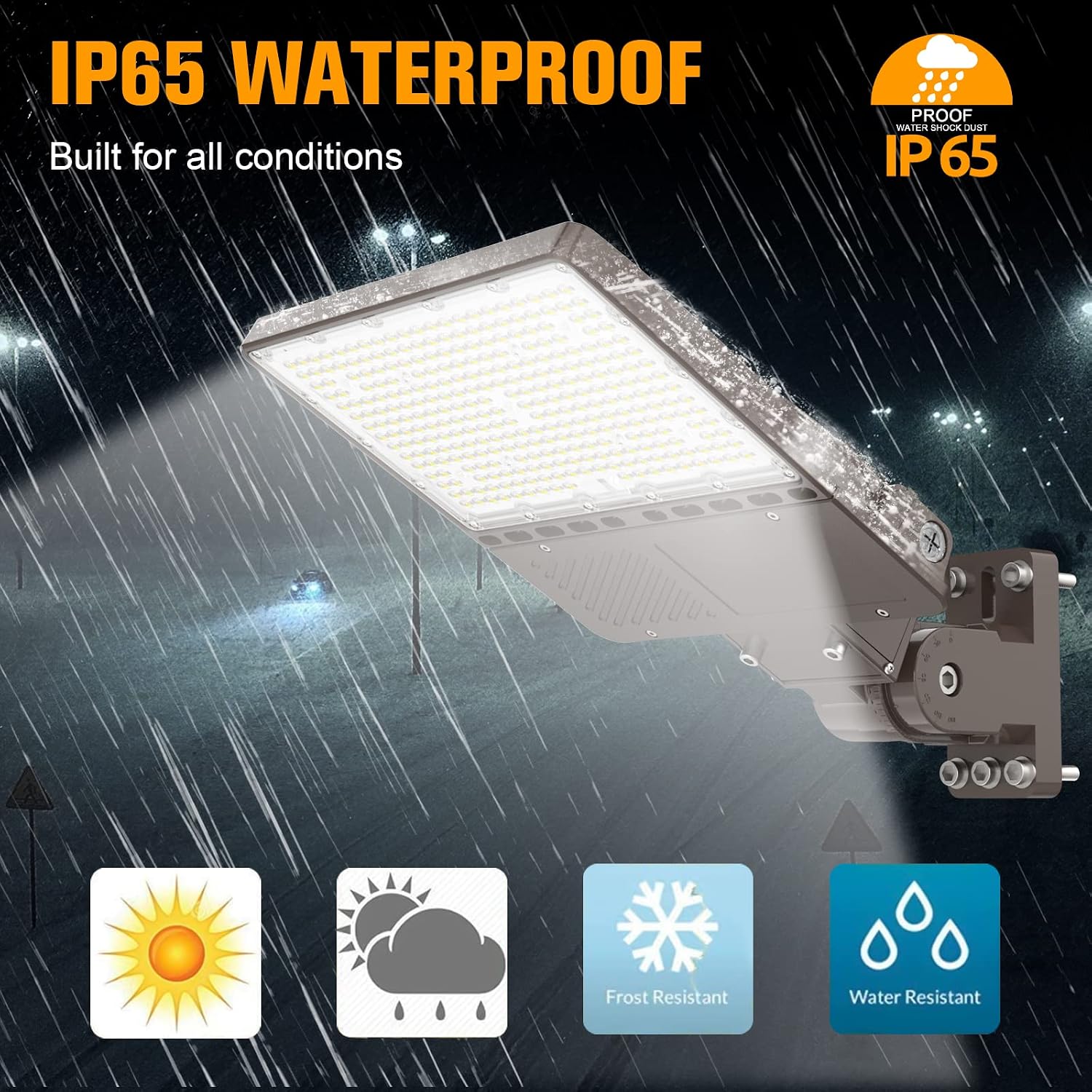 NGT LED Parking Lot Light 150W 22500 LM, LED Shoe Box Light Wall Mount, 5000K LED Pole Lights IP65 Waterproof Dusk to Dawn Outdoor Light Commercial Area Flood Lighting, 100-277V, UL Listed