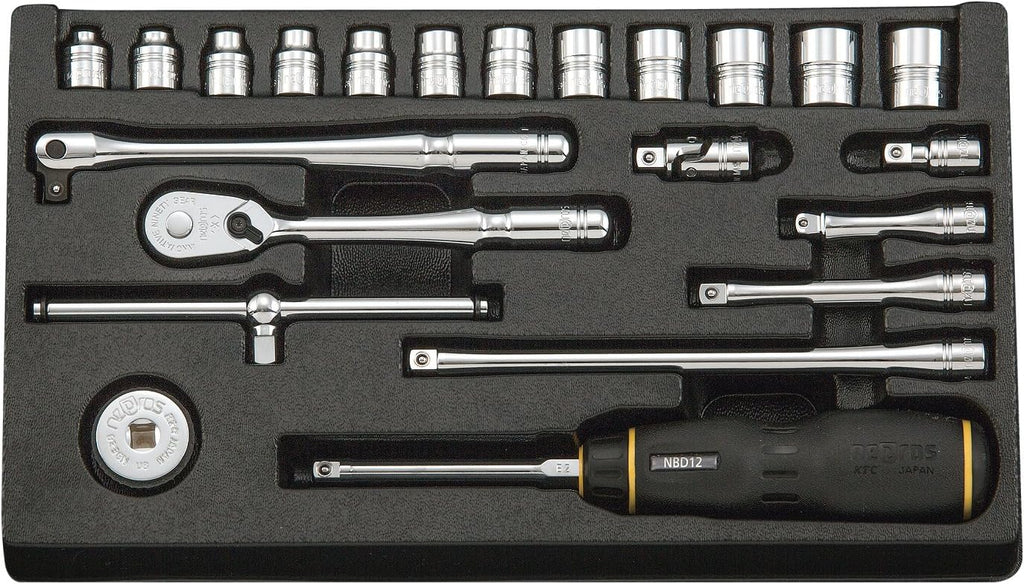 nepros KTC 1/4' sq. Socket Wrench Set 6.3sq Metric 22pcs NTB222XA