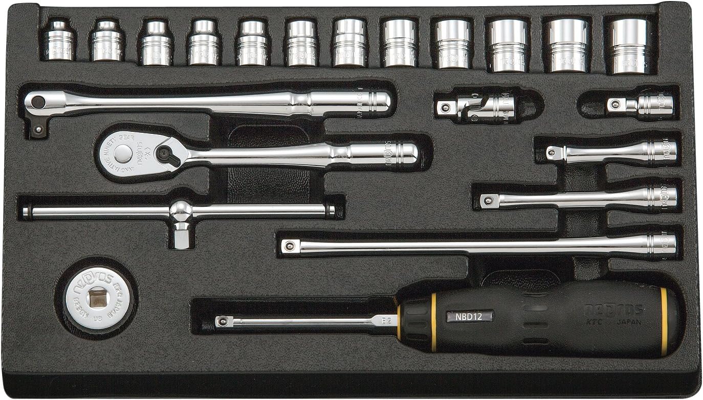 nepros KTC 1/4' sq. Socket Wrench Set 6.3sq Metric 22pcs NTB222XA