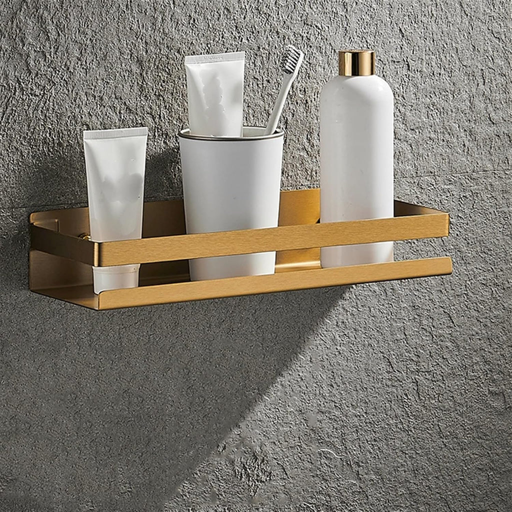 20-50Cm Bathroom Accessories Matt Black Gold Corner Shelves Kitchen Wall Mounted Shower Bath Shampoo Storage Rack Towel Bar,Gold 40cm