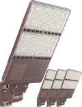 4 Pack UL Listed 320W LED Parking Lot Light with Photocell 48000LM LED Shoebox Pole Flood Lights Arm Mount 5000K IP65 Outdoor Street Court Commercial Lighting AC 100-277V