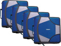 Case-it King Sized Zip Tab School Zipper Binder | 4-Inch D-Rings, 800 Sheet Capacity, 5-Subject Expanding File Folder, Multiple Pockets & Storage Organizer, Shoulder Strap | D-186 Midnight Blue|4 Pack