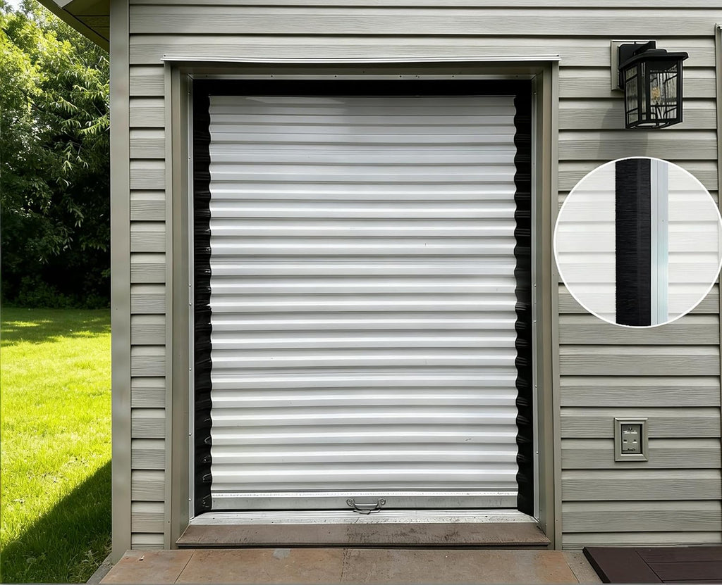 12 Sets 4+0.91 Inches Door Brush Sweep Seal Roll Up Door Seal Kit Garage Door Sweeps Suitable for Multiple Floors Easy Mounting(4 inches, 12)
