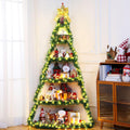 CroBlissful 6 Tier 6ft Christmas Village Display Stand Christmas Tree Corner Shelf Large Wood Platform Bookshelf for DIY Living Room Bedroom Home Office Decor