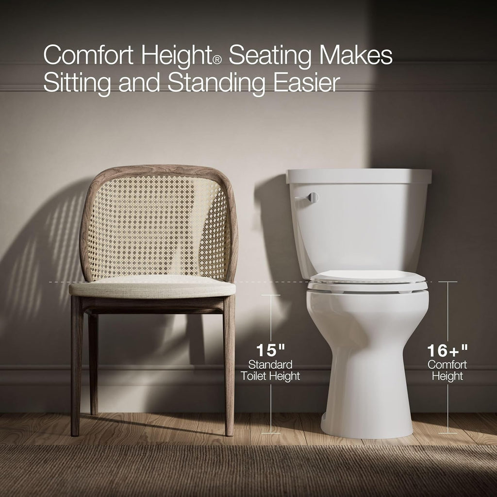Kohler 3889-UR-0 Highline® Two-piece elongated toilet, 1.28 gpf, White