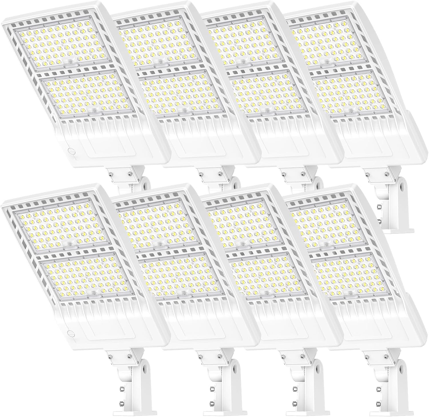 8 Pack LED Parking Lot Light 400W 320W 240W Adjustable, UL Listed 60000LM Outdoor Street Area Lighting with Photocell 100-277V IP65 5000K LED Shoebox Light Arm & Slip Fitter Mount for Street
