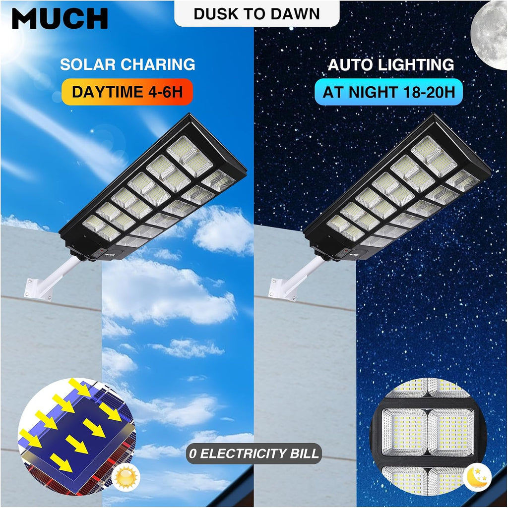10000W Solar Parking Lot Lights Dusk to Dawn,Wide Angle Road Area Lamp | Motion Sensor and Remote Control Operation,for Garden,Yard,Street and Parking Lot