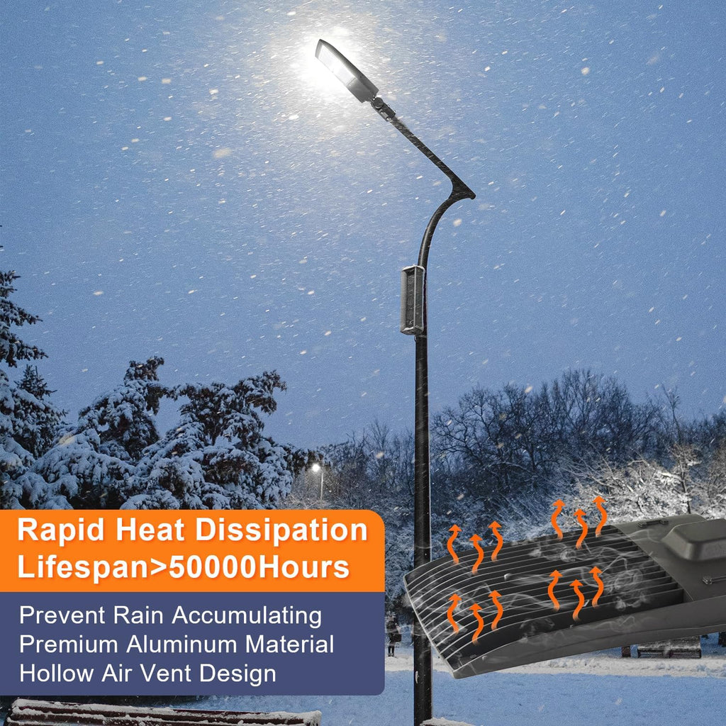 480V 150W LED Parking Lot Light, 21000LM LED Shoebox Street Flood Light (500W MH/HPS Equiv.), 5000K Dimmable Commercial Area Lighting with 20KV Surge Protection, IP65 Waterproof AC277-480V