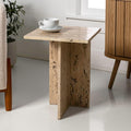JONATHAN Y MTB1104B Cecil 18.5' Contemporary Natural Marble Handmade T-Shaped End Table, Side Table for Living Room, Bedroom, Bathroom, Travertine