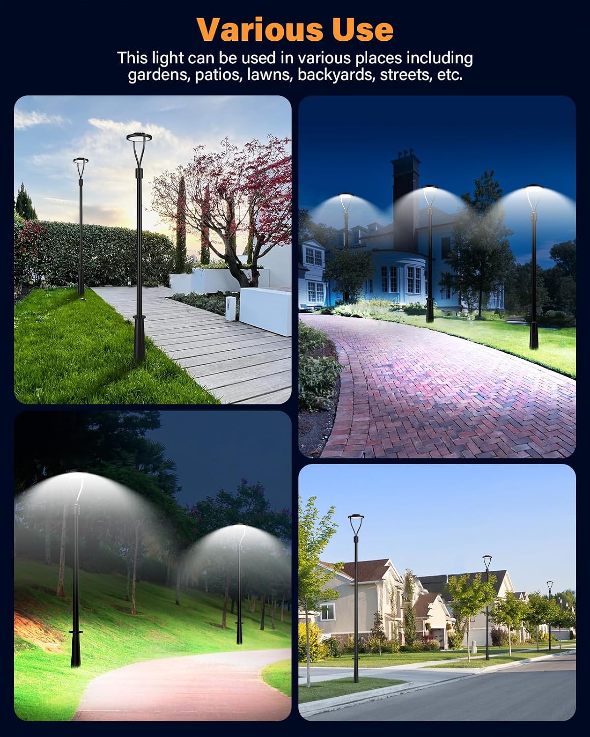 150W LED Post Top Light, LED Circular Area Light 21000Lm 5000K LED Parking Lot Light, Outdoor Pole Lights Fixture for Garden Yard Street Lighting, 2 Pack