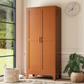 Baborokic 71H Tall Metal Storage Cabinet with 2 Doors and Adjustable Shelves,Kitchen Pantry Storage Cabinets,Tall Freestanding Cupboard for Bathroom,Office,Dining Room,Rustic Brown