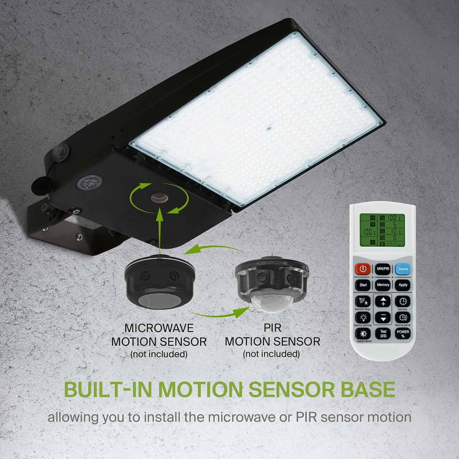 ASD LED Parking Lot Light Fixture | 100-150W 26000LM 3000-5000K 100-277V IP66 | 3CCT, Dimmable, Photocell, Waterproof, DLC, UL Listed | Dusk to Dawn Outdoor Lamp, Shoebox Area Lighting | Black