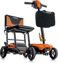Pride Mobility Go-Go Super Portable 4-Wheel Folding Travel Mobility Scooter – 300 lbs Capacity, 4.5 mph, Airline-Approved Lithium Battery – for Seniors, Adults – Lightweight & Compact (Orange)