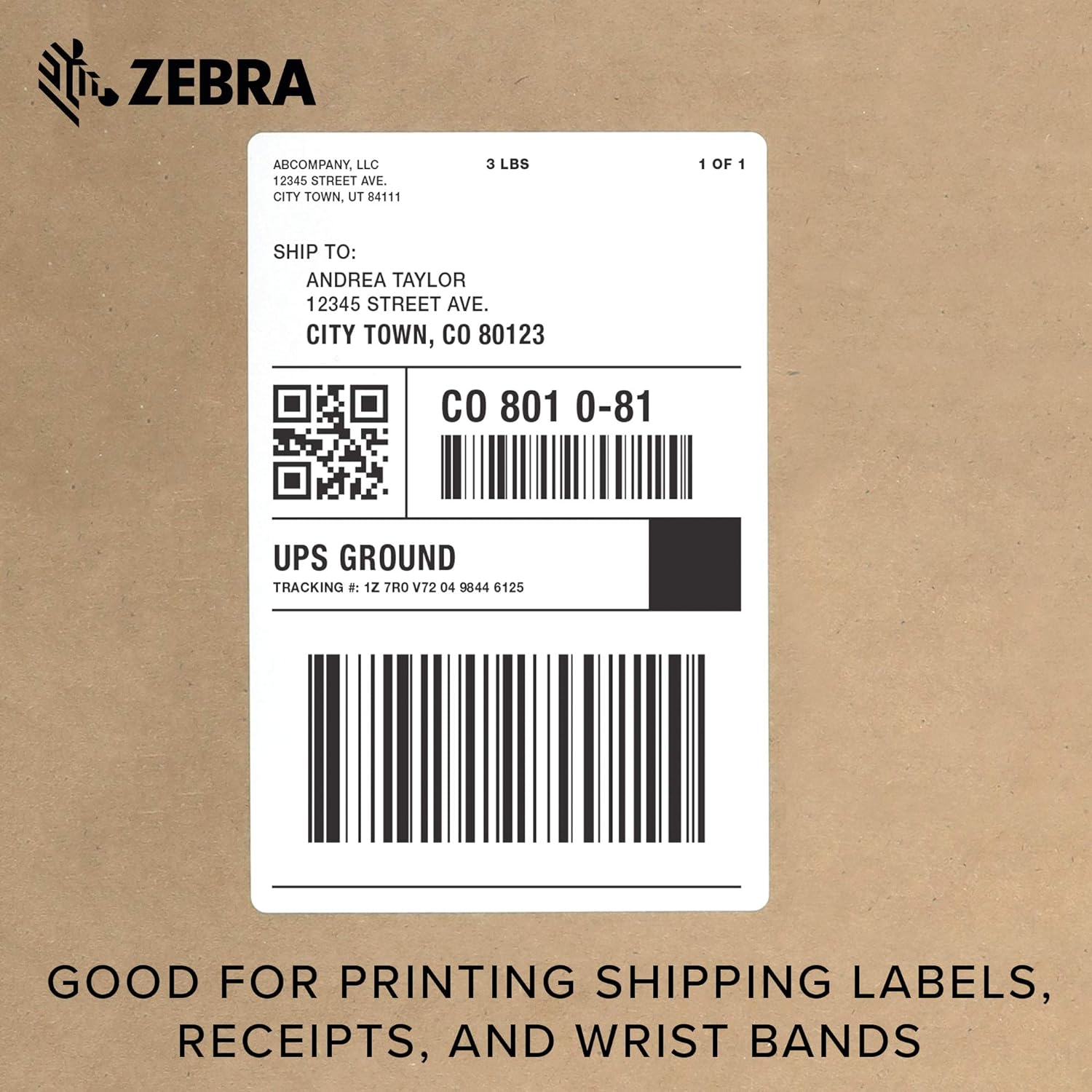 ZEBRA ZD620d Direct Thermal Desktop Printer with LCD Screen 203 dpi Print Width 4 in WiFi Bluetooth USB Serial Ethernet ZD62142-D01L01EZ
