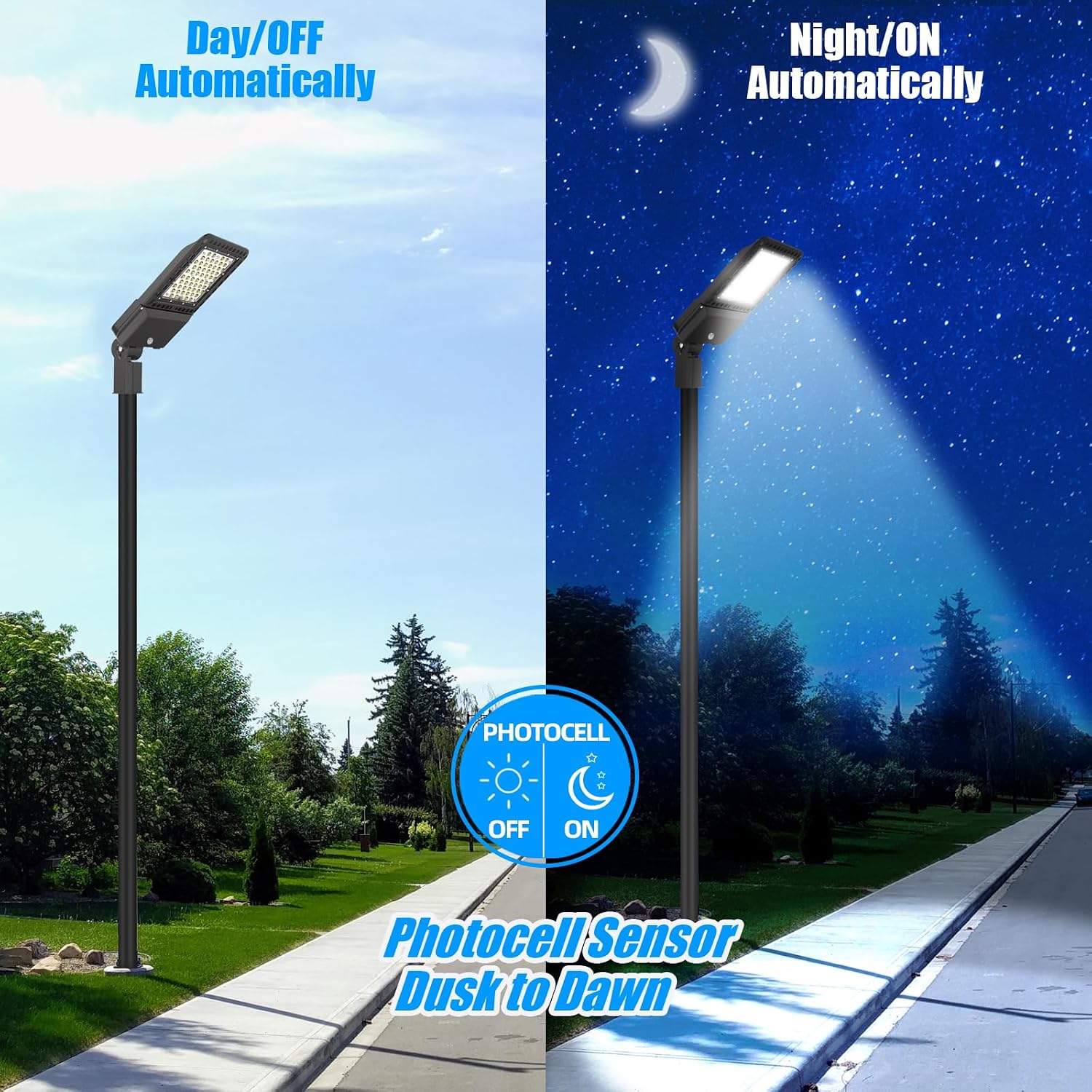 3Pack 200W LED Parking Lot Lights Outdoor, 28000LM, 5000K Shoebox Pole Lights with Dusk to Dawn Photocell, IP65 Waterproof Commercial Street Light Adjustable Slip Fitter for Yard Court, ETL Listed