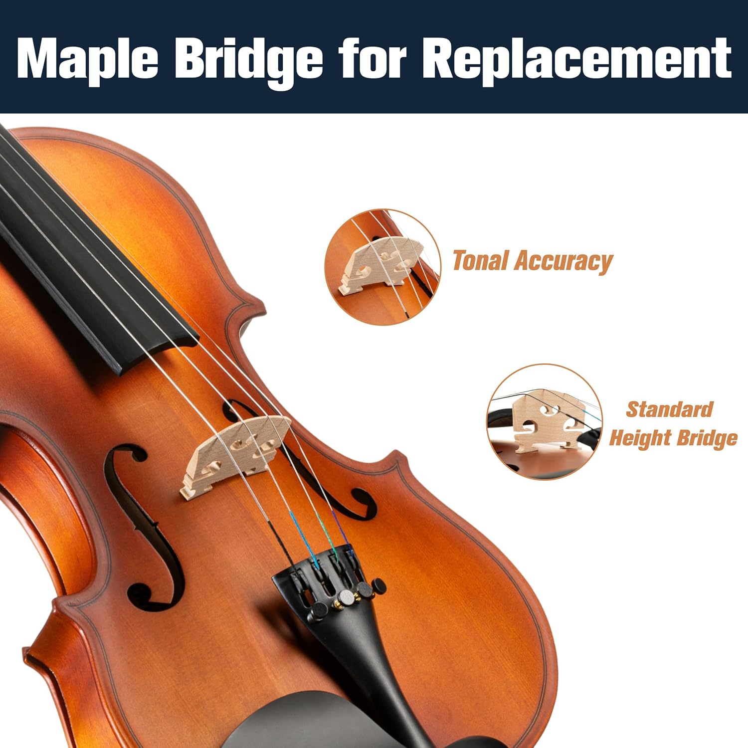 Mendini by Cecilio 3/4 Violin Set For Beginners - Hand Carved Acoustic Violins Kit - Fiddle Solid Wood Kit with Hard Case, Bow, Rosin, Shoulder Rest, Bridge and Extra Strings