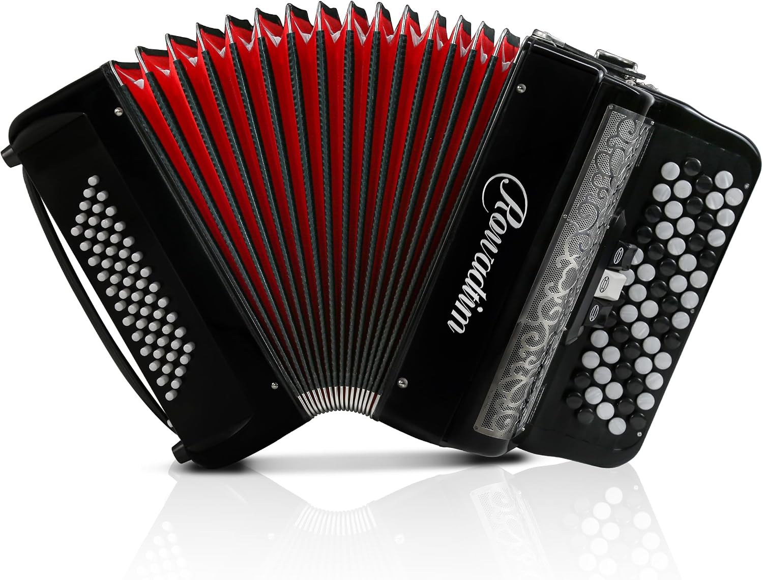 Accordion - 62 Key 60 Bass Professional Piano Model with Backpack & Strap | Lightweight, Portable Design for Beginners, Students & Adult Musicians (Black)