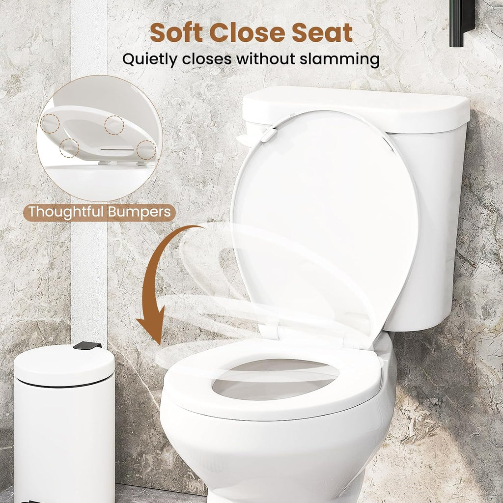Giantex Two Piece Toilets with 17.5' ADA Comfort Height Seat, 360° Siphon Powerful Flush, 1.28 GPF, MAP 1000g, Soft Close Seat, 12' Rough-In, Water Sense, cUPC, CEC Approved, 880 Lbs Toilet