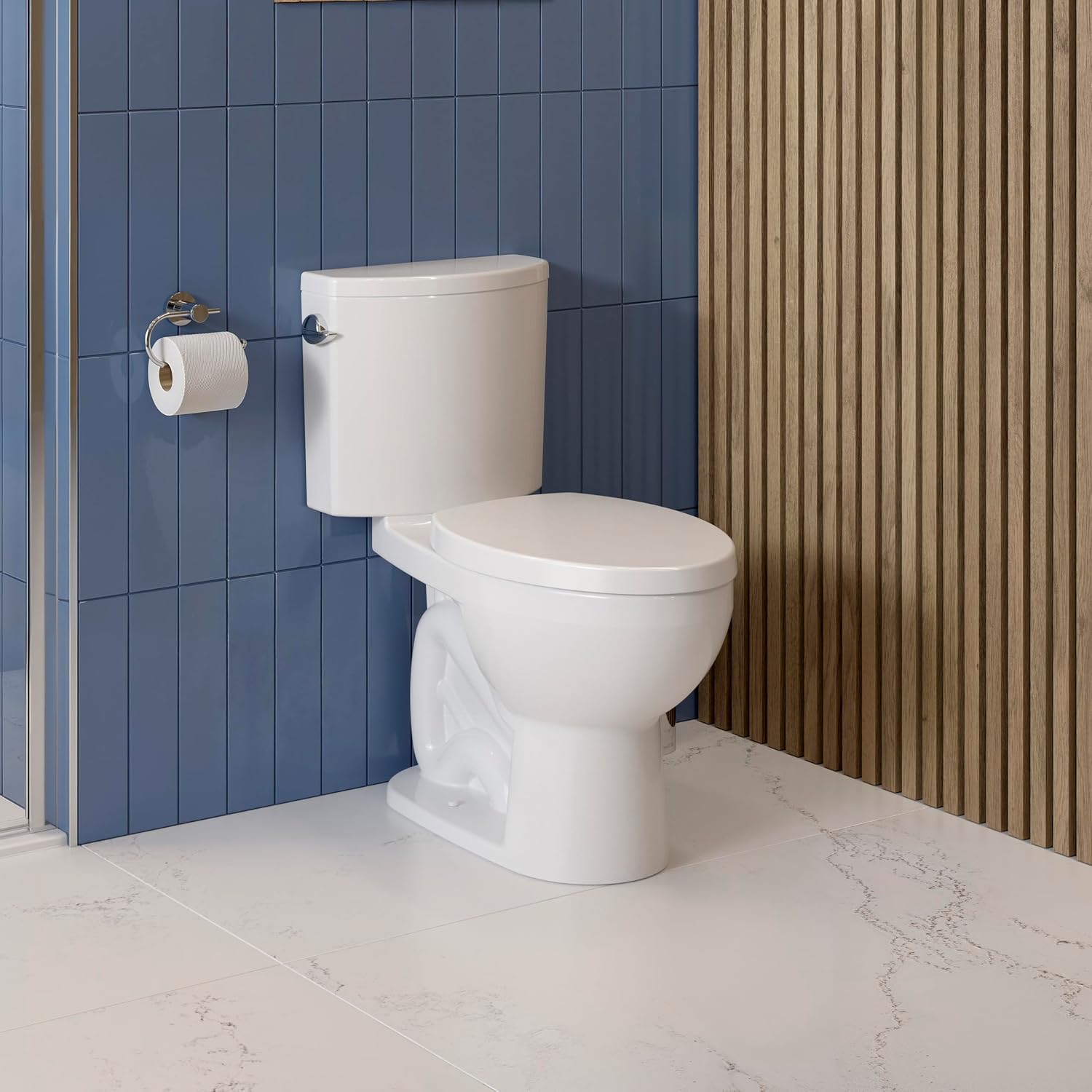 No.1 PRO Series 1.28 GPF Left Lever Single Flush Two Piece Toilet (with Seat) - White