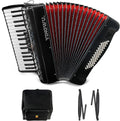 Accordion 34 keys 60 bass keys Lightweight instrument for beginners Adult with backpack Ergonomic strap Easy to play instrument (black)