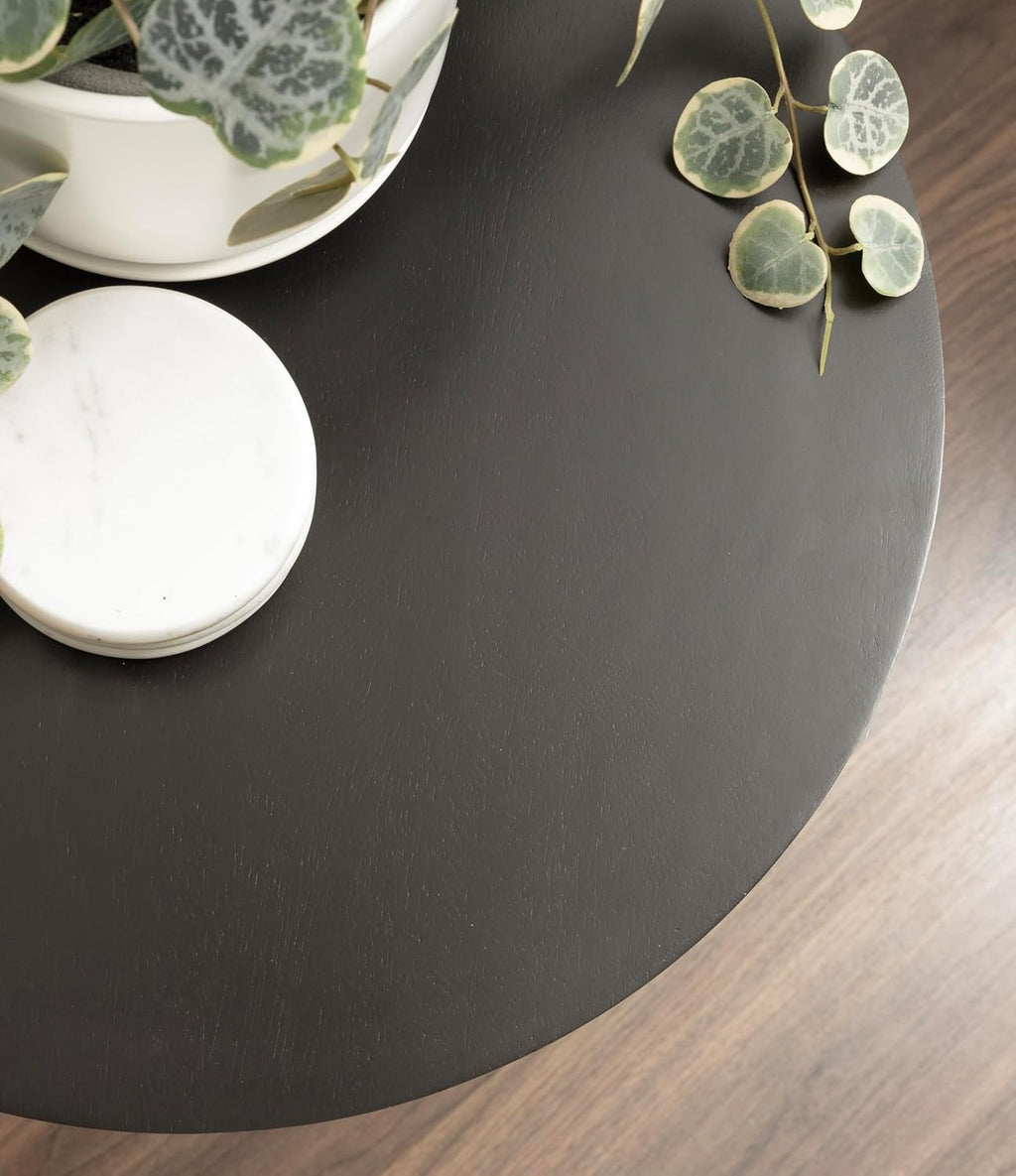 Kate and Laurel Faiza Modern Wooden Round Side Table, 18 x 18 x 20, Black, Transitional Wood End Table for Use as Bedroom Nightstand or Living Room Accent Table