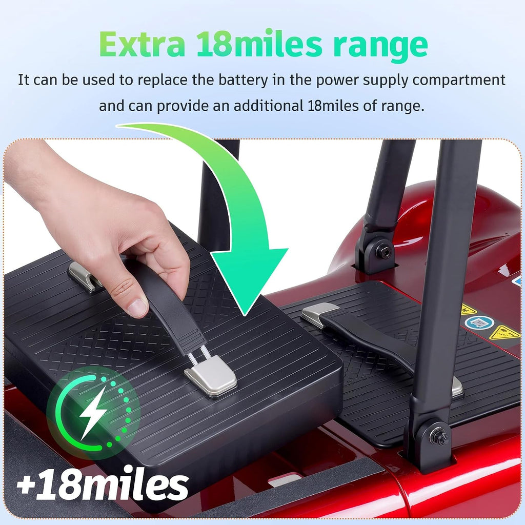Mobility Scooter Spare Battoiy Accessories for YL-985 Mobility Scooters, 24V 18AH, Provides 18 Miles Range