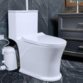 500W Macerating Toilet With Macerator Pump for Basement Upflush System, Included Water Tank, Skirted Toilet Bowl and Seat, Extension Pipe For Hide into the Wall