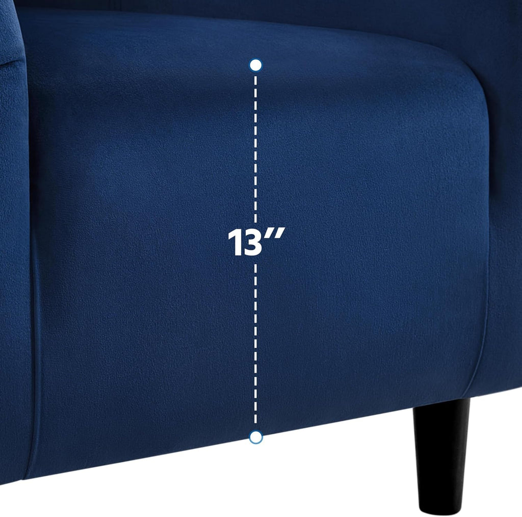Yaheetech Velvet Accent Chair Set of 2, Barrel Chair for Living Room, Modern Club Chair with Soft Padded Seat and Sturdy Legs for Bedroom Waiting Room Office Reception Room, Navy Blue
