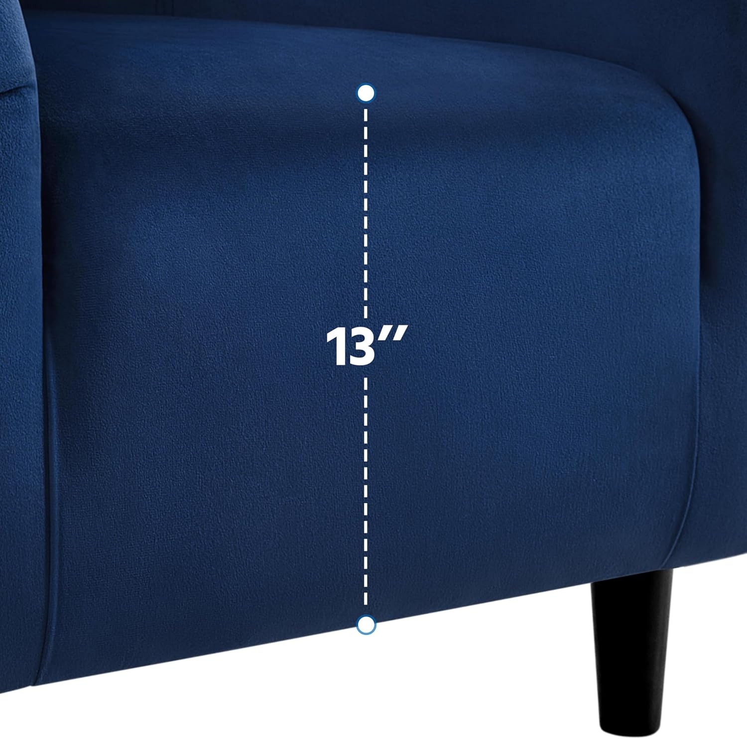 Yaheetech Velvet Accent Chair Set of 2, Barrel Chair for Living Room, Modern Club Chair with Soft Padded Seat and Sturdy Legs for Bedroom Waiting Room Office Reception Room, Navy Blue