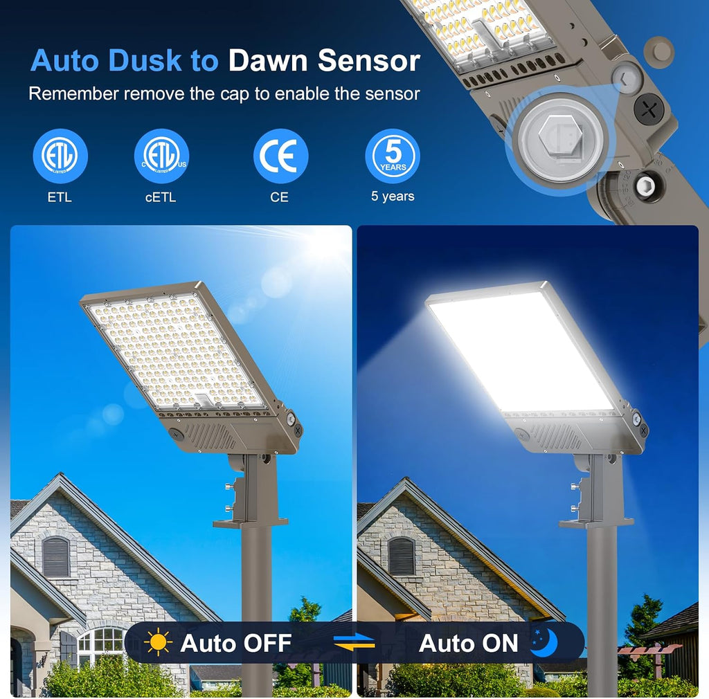 ADUB LED Parking Lot Light 360W/320W/240W Tunable 3CCT 3000K-5000K 54000LM 0-10V Dimmable ETL Listed IP65 Super Bright Shoebox Flood Light w/Photocell & Slip Fitter Commercial Outdoor Area AC100-277V