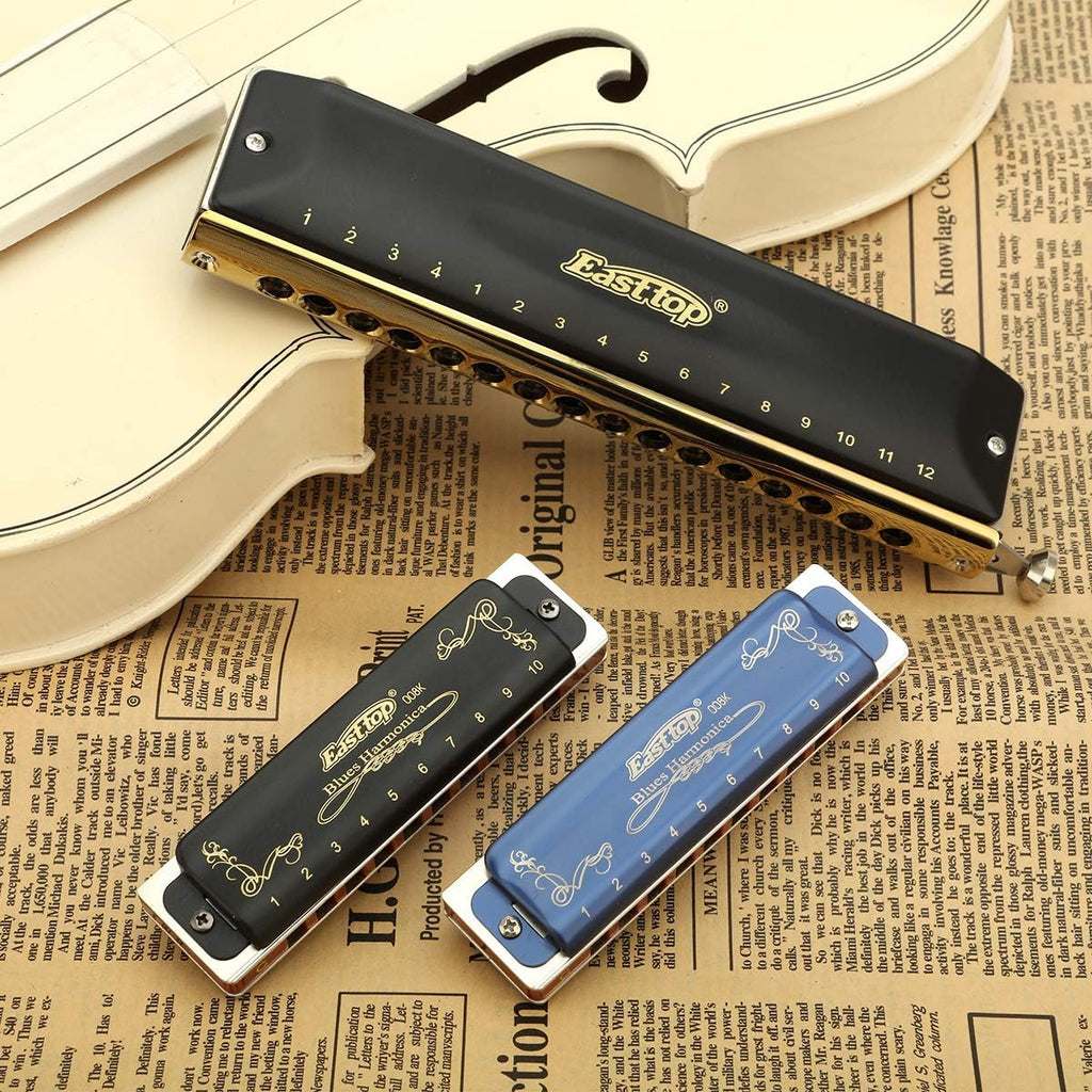 East top 16 Holes 64 Tonse Chromatic Harmonica Key of C, Chromatic Mouth Organ Harmonica for Adults, Professionals and Students (SR)