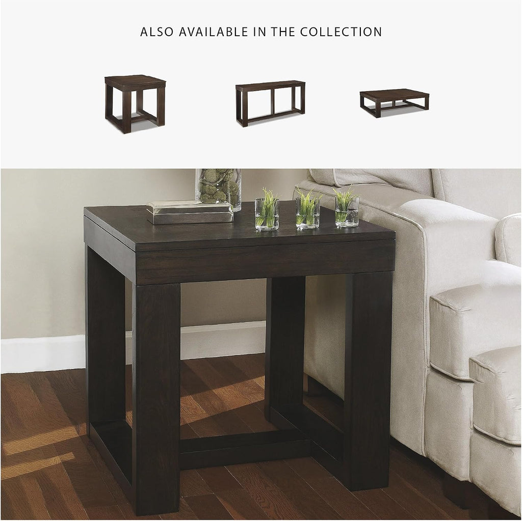 Signature Design by Ashley Watson Classic Oversized Square End Table, Dark Brown
