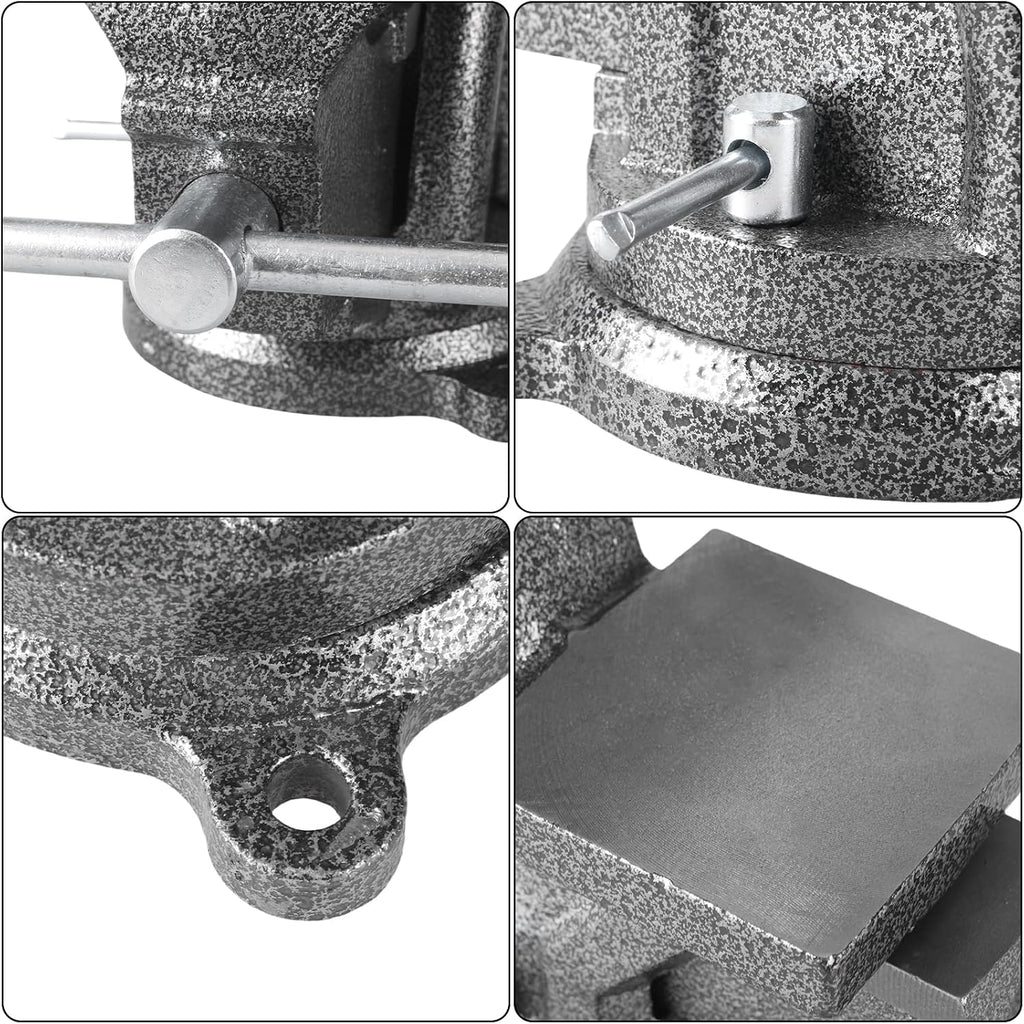 Bending Plier, Benches Vise with Anvils Swivels Locking Base Securely Grip Tabletops Clamp 6Inch Heavy Duty Benches Vises Tool Easy to